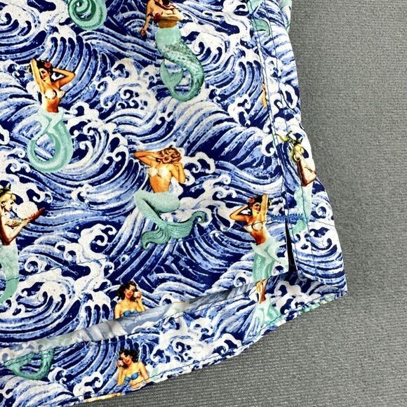 Peter Millar Swim Trunks Shorts Mens XL Lined Gemma Mermaid Allover Print FLAW* - Picture 4 of 16